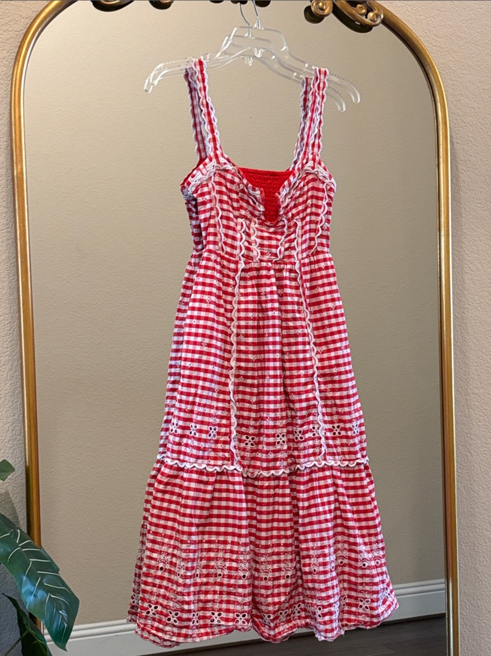 Anthropologie Sleeveless Sweetheart Gingham Midi Dress Size 2X - Picture 2 of 10